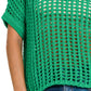 Zenana Fish Net Short Sleeve Crochet Knit Cover Up - Farnelli