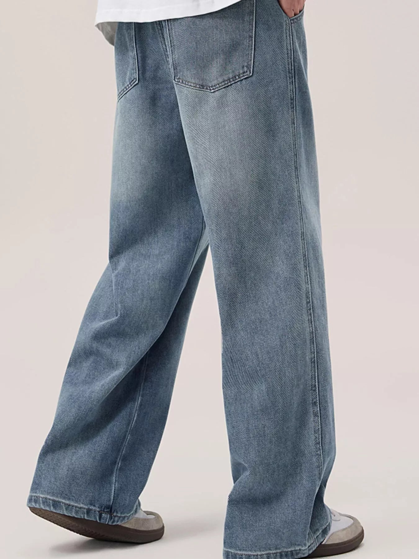 Men's Wide Leg Wash Jeans - Farnelli