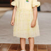 Children's Rainbow Applique Tulle Layered Dress - Beige