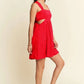 Davi & Dani Washed Satin Cutout Skirt Bandeau Mini Dress - Farnelli
