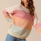 SO ME Multi Color Block Long Sleeve Sweater - Farnelli