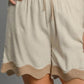 Umgee Full Size Color Blocked Scalloped Hem Shorts Plus Size - Farnelli