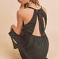 Aemi + Co Ruched Side Slit Cutout Back Maxi Cami Dress - Farnelli