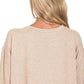 Zenana Soft Melange Long Sleeve Tee and Shorts Set - Farnelli