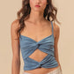 BiBi Rayon Span Jersey Knit Double Twist Front Cami Top - Farnelli
