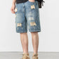 Men's Distressed Loose Fit Denim Shorts - Farnelli