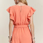 ADORA Ruffle Sleeves Romper with Pockets - Farnelli