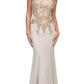 CLEARANCE - Eureka 7033 Embroidered Halter Mermaid Long Dress Racer Back (Size Small)