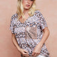 BiBi Leopard Stripe Printed Jersey T-Shirt - Farnelli