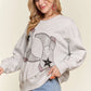 ADORA Rhinestone Accent Casual Sweatshirt - Farnelli