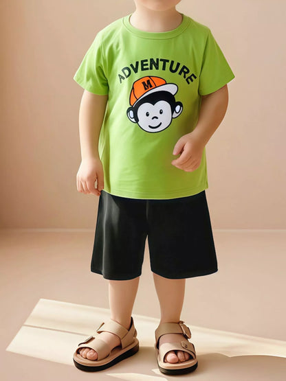 Children's Monkey Short Sleeve Top and Shorts Set - Farnelli
