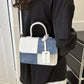 Two-Tone PU Leather Crossbody Bag - Farnelli