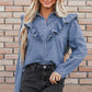 Trinity Denim Ruffled Casual Top - Farnelli