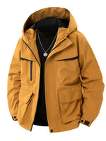 Men's Full Size Zip Up Long Sleeve Hooded Jacket Plus Size - Farnelli