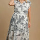 Umgee Full Size Two Tone Landscape Print Midi Dress Plus Size - Farnelli