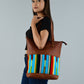 Multicoloured Leather Tote Bag