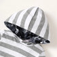 Children's Striped Hooded Bodysuit and Camouflage Pants Set - Farnelli
