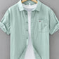 Men's Plus Size Plaid Button Up Short Sleeve Shirt - Farnelli