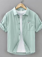 Men's Plus Size Plaid Button Up Short Sleeve Shirt - Farnelli