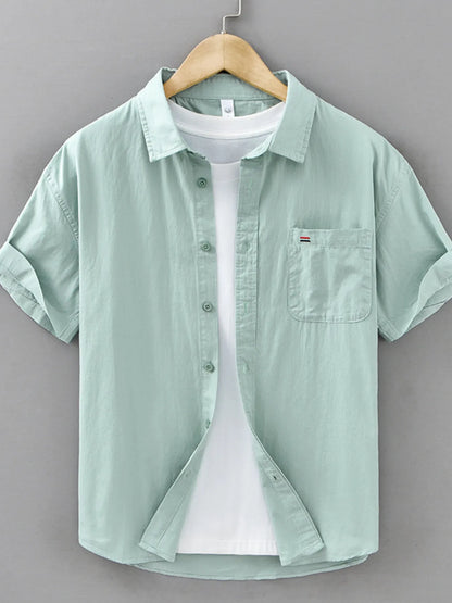 Men's Plus Size Plaid Button Up Short Sleeve Shirt - Farnelli