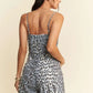 Davi & Dani Leopard Spaghetti Straps Wide Leg Jumpsuit - Farnelli