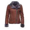 Reynas Tan Sheepskin Shearling B-3 Bomber Style Jacket - Tan