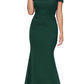 CLEARANCE - Eureka 7100 Lace Appliqued Bodice Long Dress Off-Shoulder (Size 2XL)