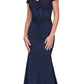 CLEARANCE - Eureka 7100 Lace Appliqued Bodice Long Dress Off-Shoulder (Size S)