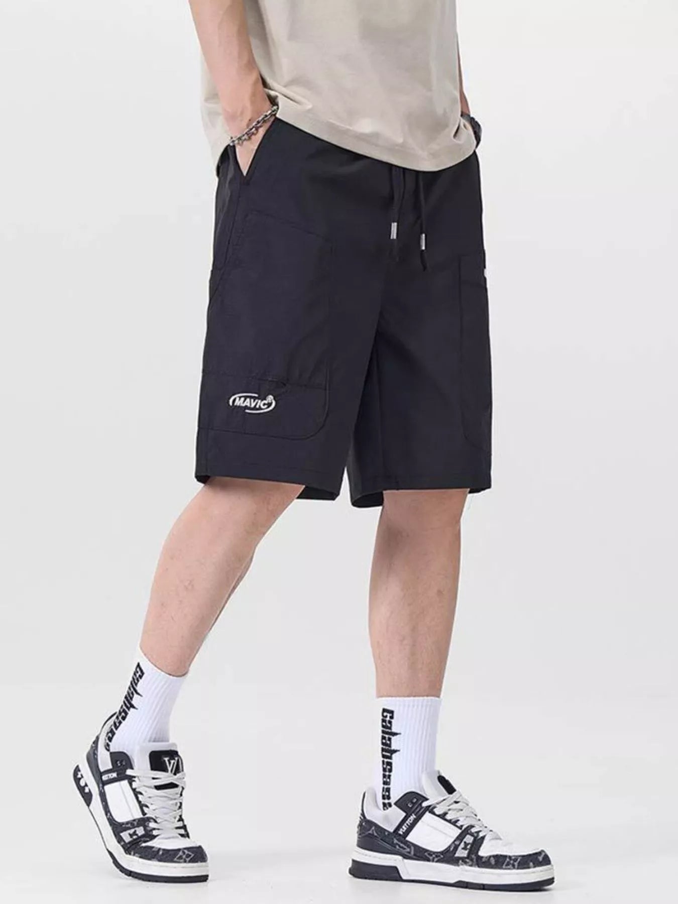 Men's Plus Size Drawstring Cargo Shorts - Farnelli