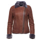 Reynas Tan Sheepskin Shearling B-3 Bomber Style Jacket