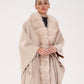 Genuine Polar Fox Double Face Wool Poncho Coat