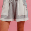 BiBi French Terry Knit Shorts with Side Pocket - H GREY