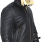 B3 Bomber Jacket with Real Shearling and Removable Hood – Black
