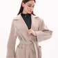 Marley Wraparound Wool Cashmere Coat in Nude