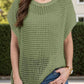 Openwork Round Neck Short Sleeve Cover-Up - Farnelli