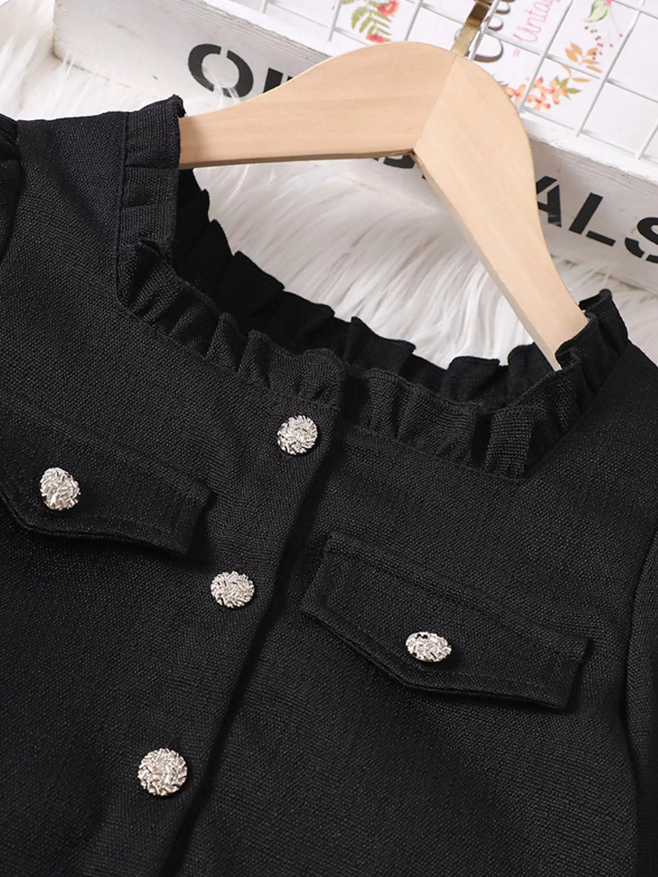 Children's Ruffle Trim Top and Skirt Two-Piece Outfit Set - Farnelli