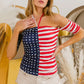 BiBi American Flag Off Shoulder With Front Ruched Top - Farnelli