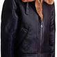 Men’s Aviator Ginger Brown B3 Real Shearling Sheepskin Leather Bomber Flying Jacket