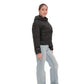 Studded Light Demi-Season Hooded Cropped Jacket in Black