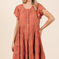 Mittoshop Lace Detail Ruffled Button Down Tiered Dress - Farnelli