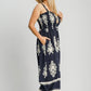 Umgee Full Size Smocked Printed Wide Leg Jumpsuit Plus Size - Farnelli