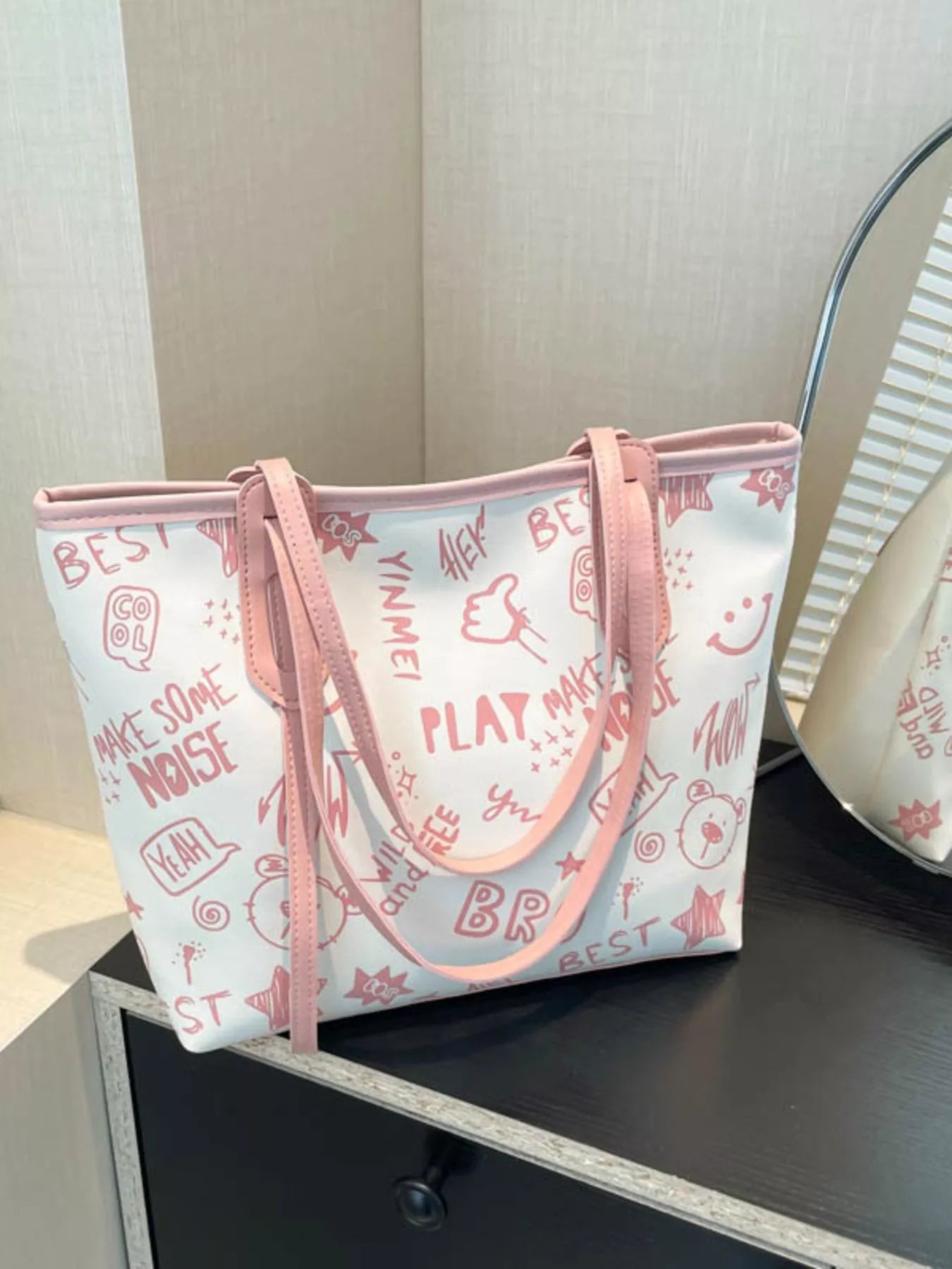 Graffiti Print Casual Tote Bag - Farnelli