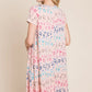 BOMBOM Leopard Round Neck Short Sleeve Dress - Farnelli