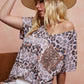BiBi Leopard Stripe Printed Jersey T-Shirt - Farnelli