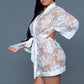 2275 Delia Robe Floral Lace Robe with Satin Trimming-1
