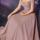 Cinderella Divine 7258 Off The Shoulder Long Gown