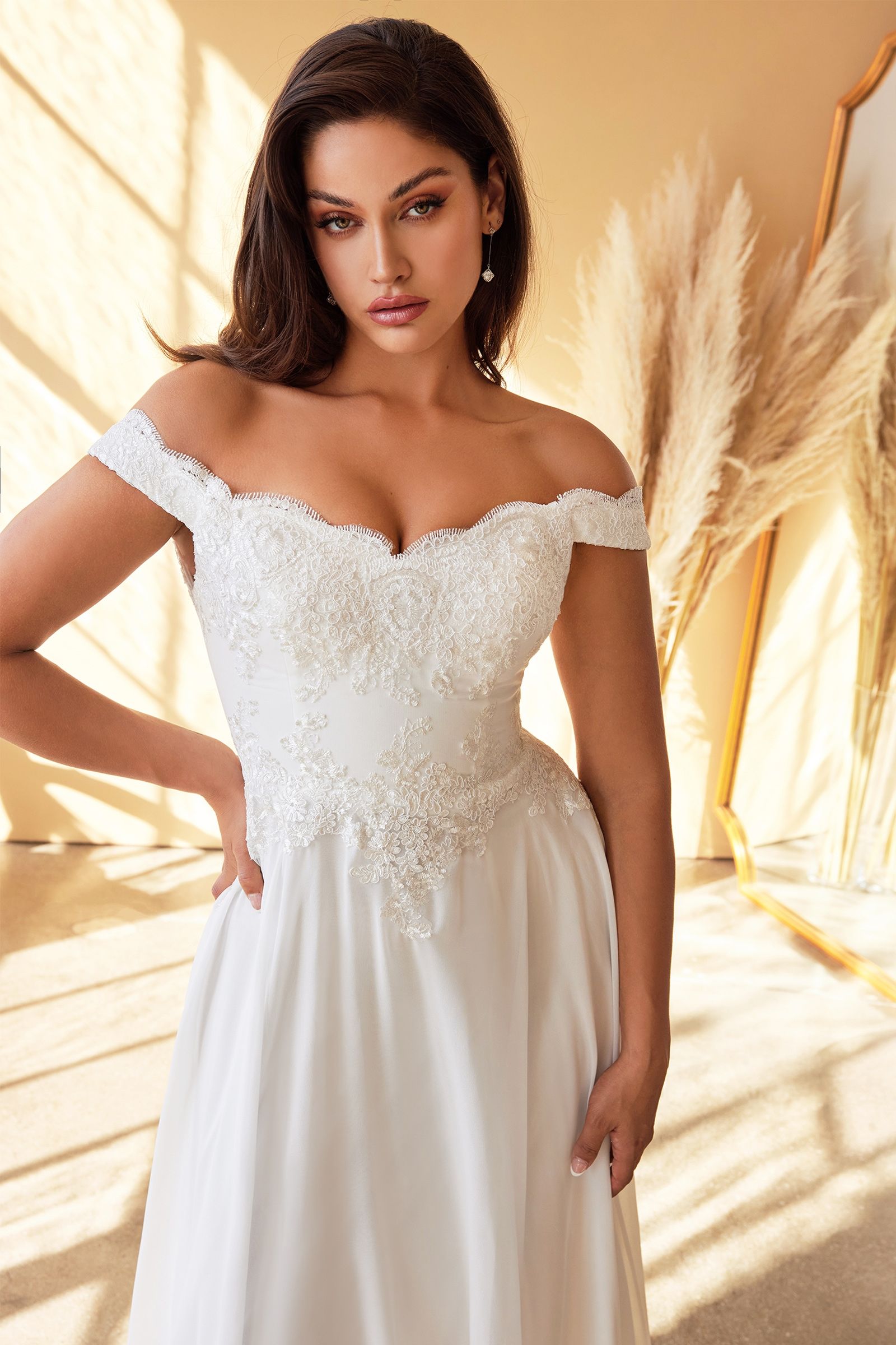 Lacelet Off The Shoulder Bridal Gown - Farnelli