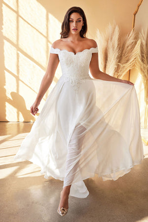 Lacelet Off The Shoulder Bridal Gown - Farnelli