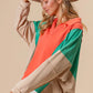 BiBi Colorblock Exposed Seam French Terry Sweatshirt - Farnelli