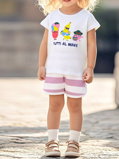 Children's Cute Cartoon Graphic Short Sleeve T-Shirt - Farnelli